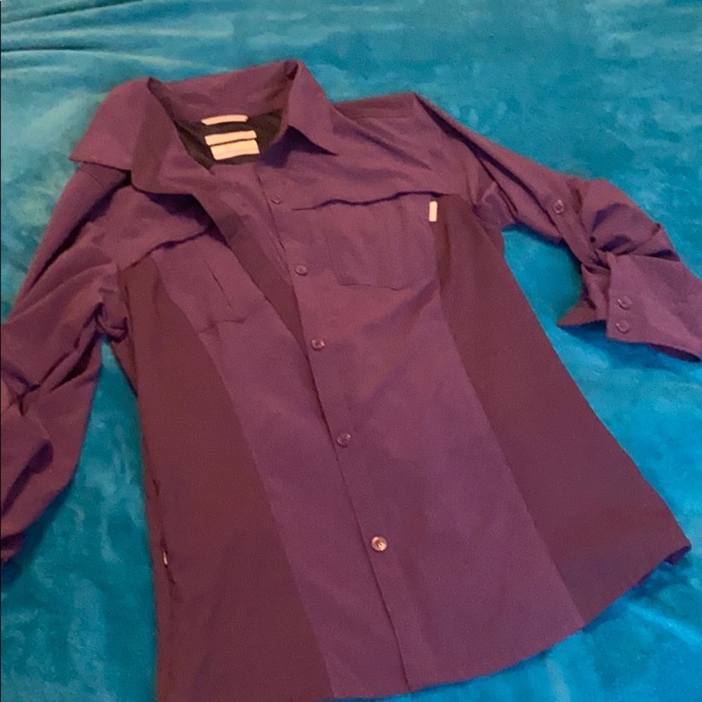 Columbia Omi-Shade Purple Button Up
